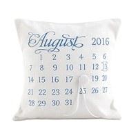 notable personalised ring cushion with wedding date design