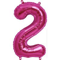 Northstar 16 Inch Number Balloon 2 Magenta