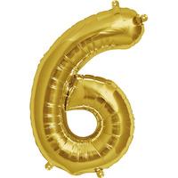 Northstar 16 Inch Number Balloon 6 Gold