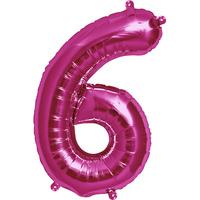 Northstar 16 Inch Number Balloon 6 Magenta