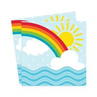 Noah\'s Ark Rainbow Beverage Napkins