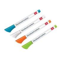Nobo Neon Dry Erase Markers 3mm Chisel Tip (Assorted Colours) - 1 x Pack of 4 Markers