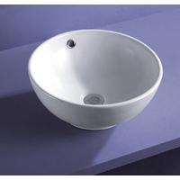 Nord 37.5cm Countertop Round Ceramic White Washbasin Sink