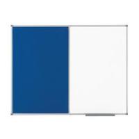 nobo combination board magnetic drywipe and blue felt 900x600mm