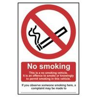 No Smoking In This Vehicle - Self Adhesive Sticky Sign (100 x 150mm)
