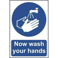 now wash your hands sign pvc 200 x 300mm