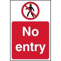 no entry self adhesive sticky sign 200 x 300mm