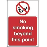 no smoking beyond this point self adhesive sticky sign 200 x 300mm
