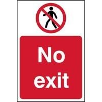 no exit self adhesive sticky sign 200 x 300mm