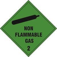 Non flammable gas Class 2 - Self Adhesive Sticky Sign (100 x 100mm)