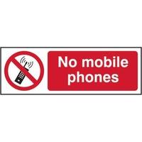 No Mobile Phones Sign - SAV (300 x 100mm)