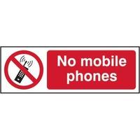 no mobile phones sign sav 300 x 100mm