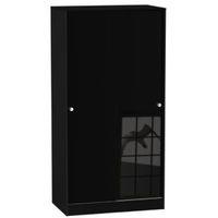 Noire Black Sliding Wardrobe