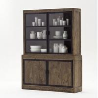 norfolk display cabinet pine antique brown with shelves