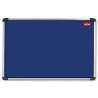 nobo notice board 1500x1000mm aluminium frame blue 30234148