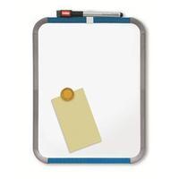 nobo slimline drywipe board magnetic with pen built in eraser silver