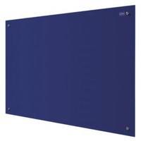 nobo 1200x1800mm glass magnetic drywipe board blue with mounting kit a ...