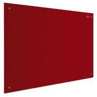 Nobo (900x1200mm) Glass Magnetic Drywipe Board (Red) with Mounting Kit & Aluminium Tray