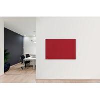 nobo 600x900mm glass magnetic drywipe board red with mounting kit alum ...