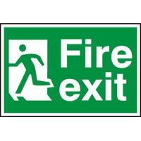 notice fire exit man running left