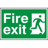 notice fire exit man running right