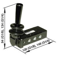 Norgren X3363702 5/3 Lever/Lever/Lever Actuated Inline Spool Valve...