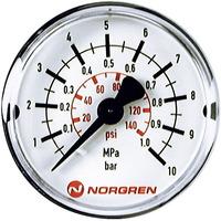 Norgren 18-013-989 Pneumatic Pressure Gauge 0-10 Bar ø40mm R1/8 Re...