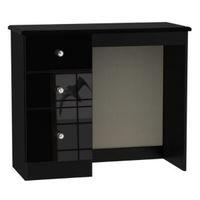 noire black dressing table h800mm w930mm