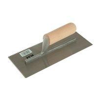 Notched Trowel 5mm V Notches Wooden Handle 11in x 4.1/2in