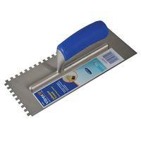 Notched Adhesive Trowel Square 6mm Soft Grip Handle 11in x 4.1/2in
