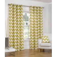 Normandy Chevron Lined Eyelet Curtains - Mustard 117 cm x 229 cm