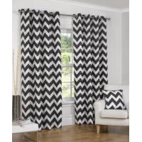 normandy chevron lined eyelet curtains black 229 cm x 229 cm