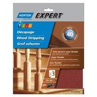 Norton Expert 40 Coarse Sandpaper Sheet Pack of 3