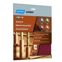 Norton Mixed Grit Assorted Sandpaper Sheet Pack of 6