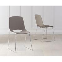 nordic chrome sled leg mink chair