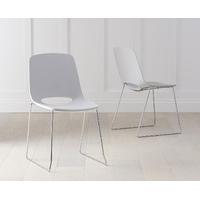 nordic chrome sled leg light grey chair