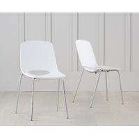 nordic chrome leg white chair