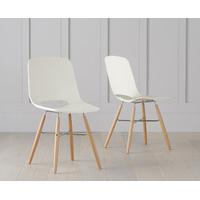 nordic wooden leg cream chair