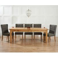 Normandy 220cm Solid Oak Extending Dining Table with Safia Fabric Chairs
