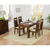 normandy 120cm dark solid oak extending dining table with monaco chair ...