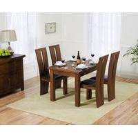 normandy 120cm dark solid oak extending dining table with montreal cha ...