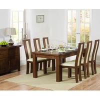 normandy 180cm dark solid oak extending dining table with toronto chai ...