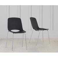 nordic chrome leg black chair