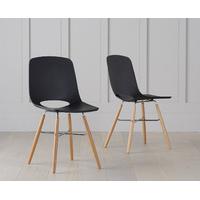 nordic wooden leg black chair