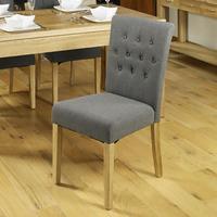 Novian Dining Chair In Slate With Oak Legs In A Pair