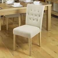 Novian Dining Chair In Biscuit With Oak Legs In A Pair