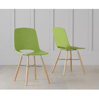 nordic wooden leg green chair