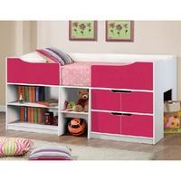 Nottingham Children Cabin Bed In White And Pink