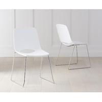 nordic chrome sled leg white chair