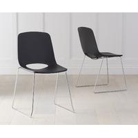 nordic chrome sled leg black chair